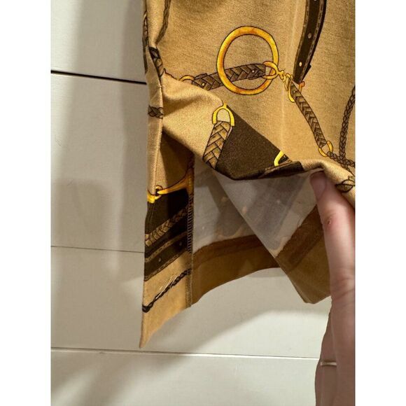 Vintage Talbots Equestrian Print Knee Length Skirt Sz 10 Made in USA - Picture 5 of 8